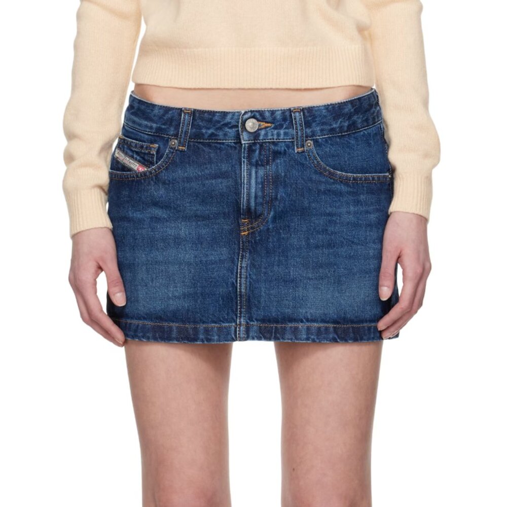 NWT DIESEL De-Ron Low-rise Denim Miniskirt